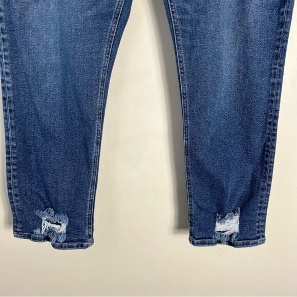 KanCan Women’s 32 High Rise Rolled Hem Boyfriend Jean Blue Stretch Distressed - Picture 6 of 12